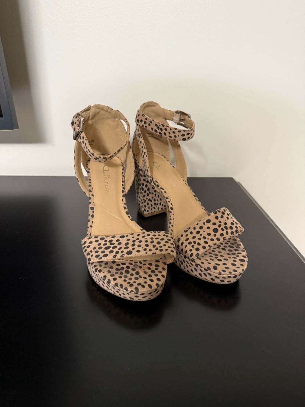 Chinese Laundry Tan Cheetah-Print Ankle-Strap Block Heels